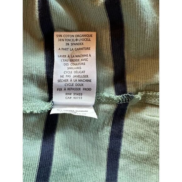 Toad & Co. Samba Sunday women’s green navy stripe sleeveless tank size S #8-1529 - Picture 5 of 7
